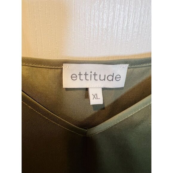 Ettitude Bamboo Moss Size XL V-Neck Adjustable Strap Sateen Sleep Camisole - Picture 5 of 8